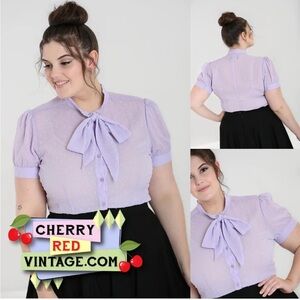 Hell Bunny - Plus Size Vintage Inspired Lavender Blouse